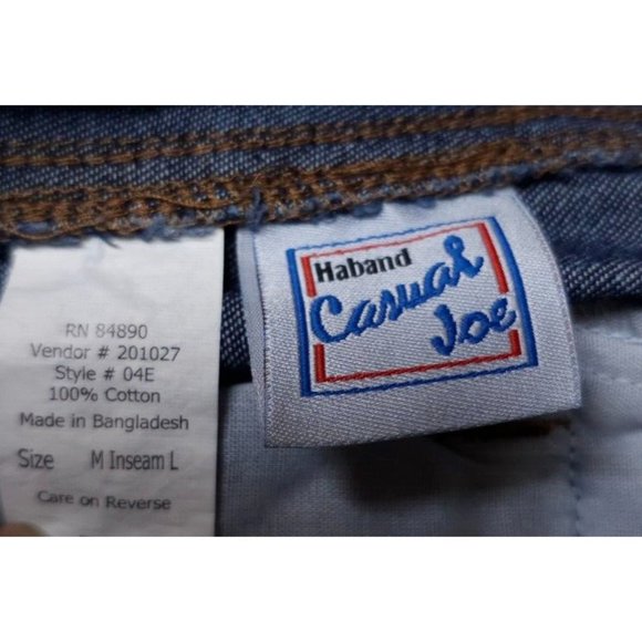 Haband Casual Joe Medium Elastic Waist Pullon Zipper Dark Wash Cargo Jeans 30x31 - Picture 9 of 9